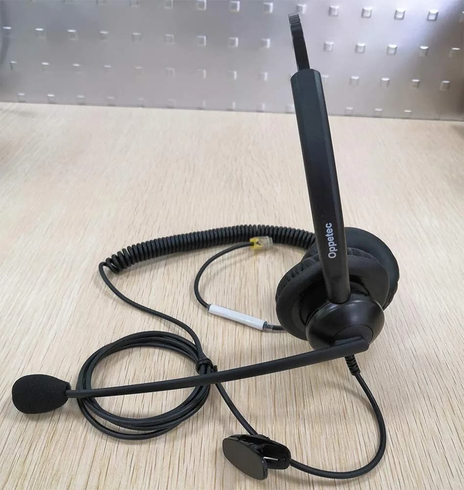 Oppetec Dual Ear RJ9 IP Phone Headset Noise Cancelling Microphone for Cisco Phon