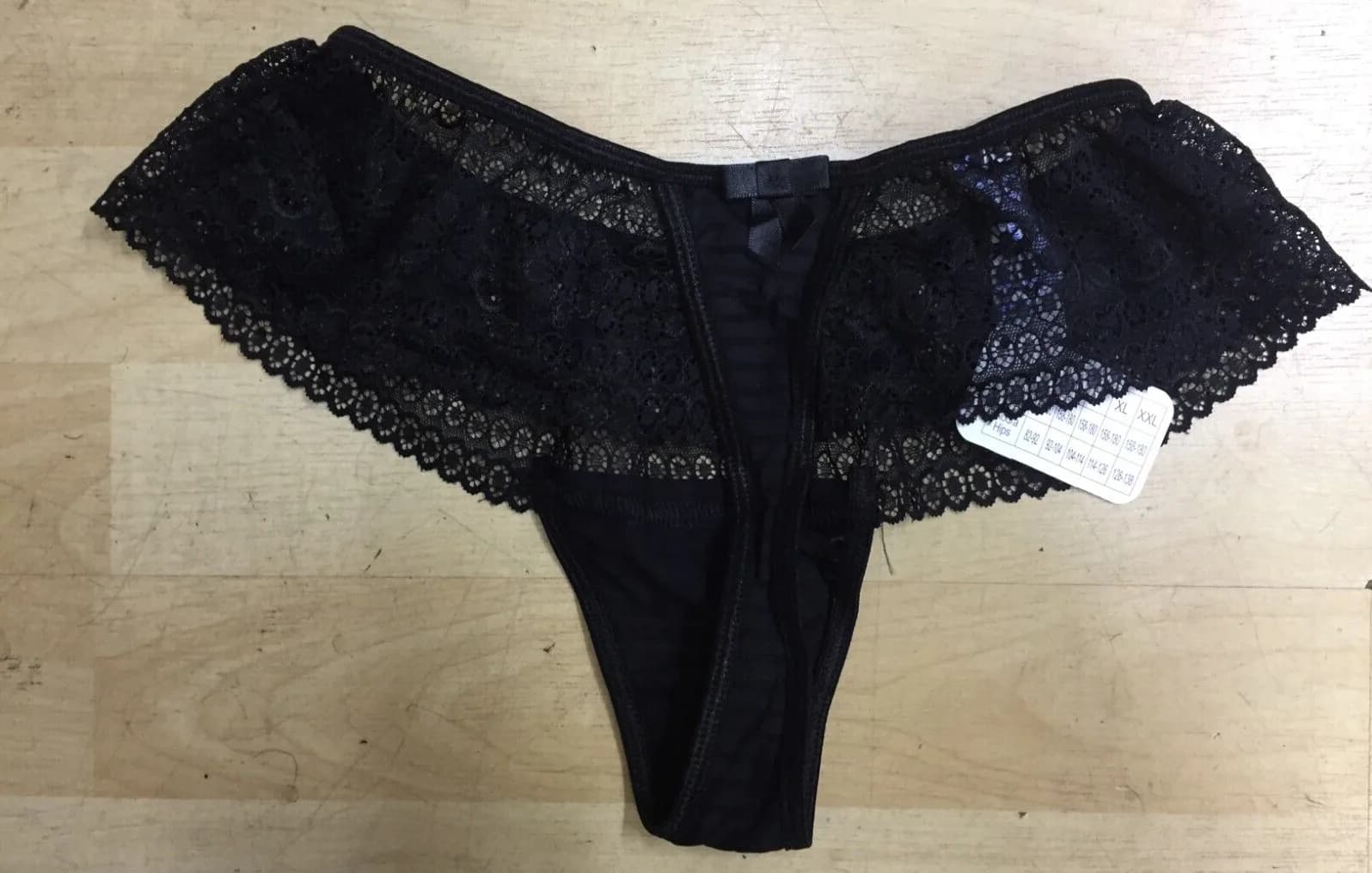 Wolbar Sexy Lace Thong G-String Womens Underwear Strings Knickers WB92 Black s