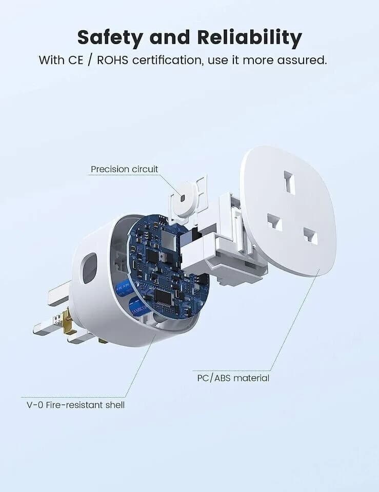 2 Pack Smart Plug 13A Wi-Fi Outlet Compatible with Alexa Echo Google Home Fokoos