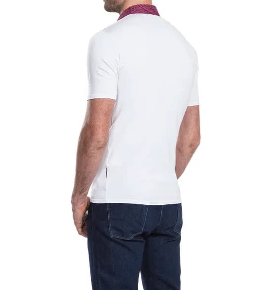 Mens Chess London James Anderson Sandy Lane White Polo T Shirt Slim Fit
