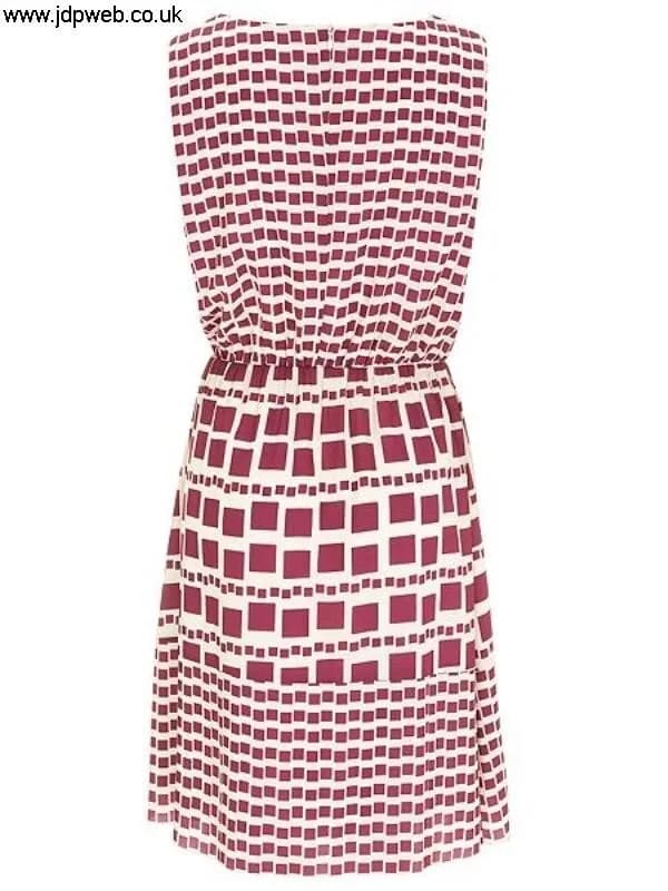 Marylebone Tile Print Dress From Nougat London Size 10 Uk Raspberry Combo