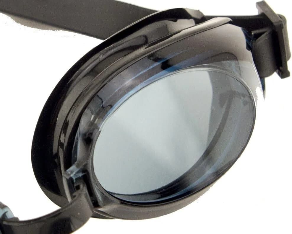 Black Swimming Goggles - Ergonomic Design with 100% U.V. Protection and Anti-Fog