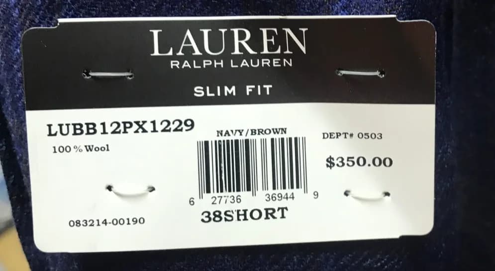 Lauren Ralph Lauren Men's Classic-Fit UltraFlex Stretch Navy Blue Plaid 38 short