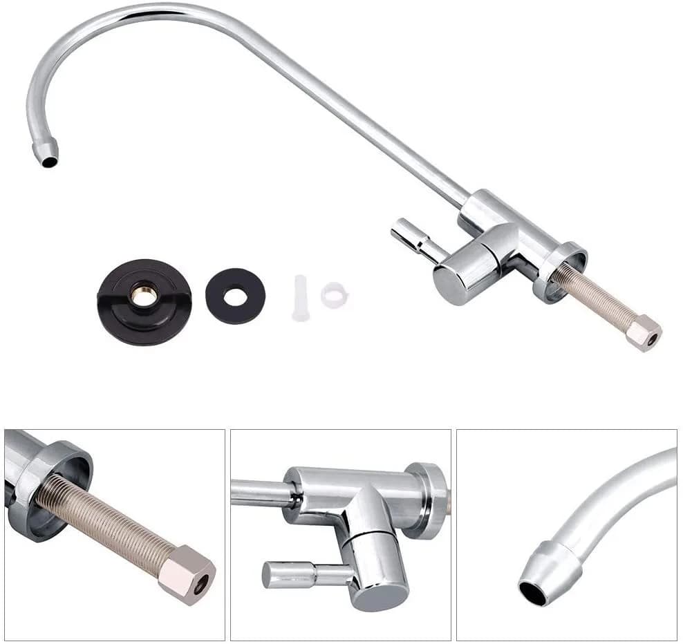 1/4'' Stainless Steel Faucet | Tap Chrome Plated Reverse Osmosis Goose Neck