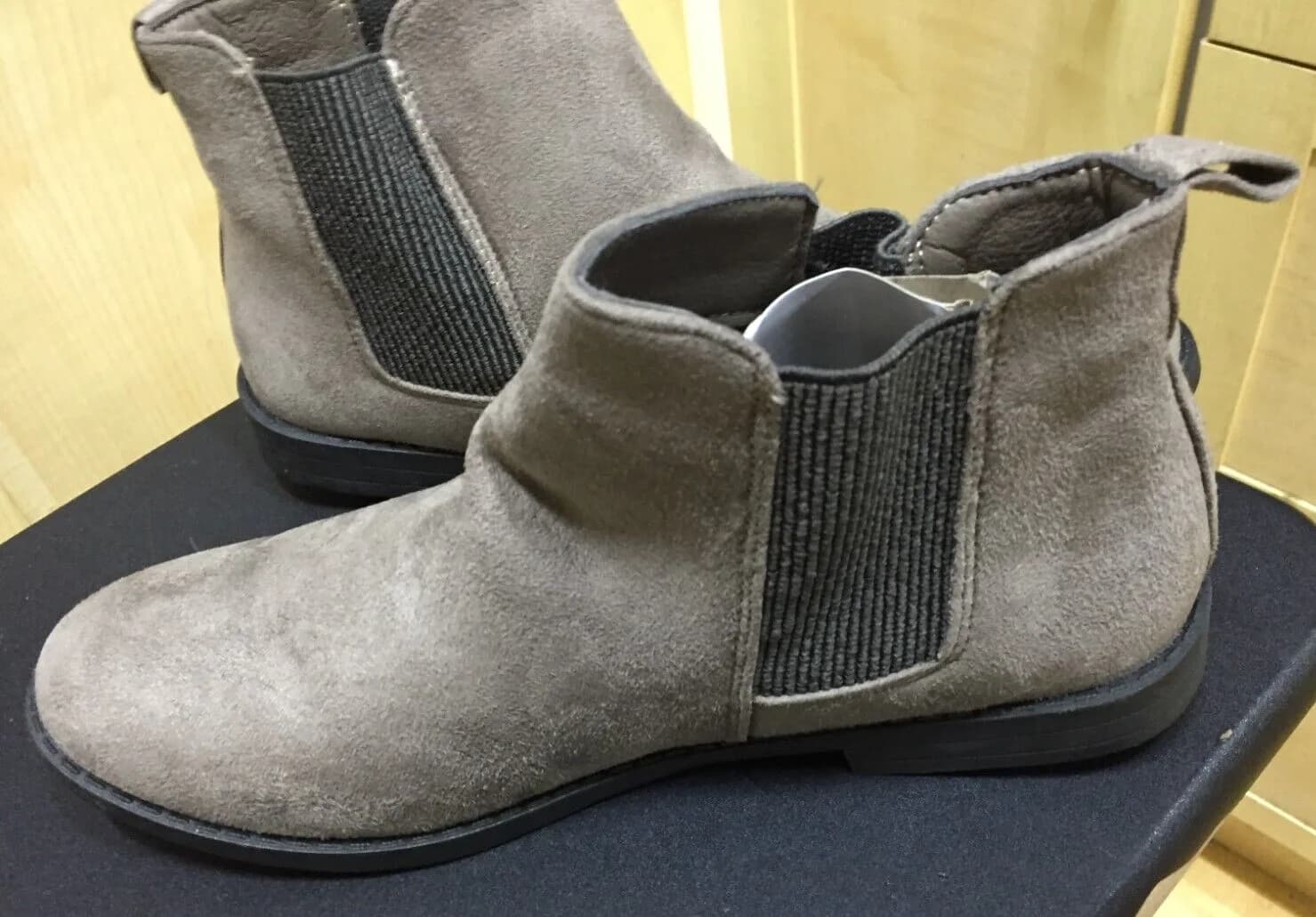 STUDIO WOMENS DOUBLE GUSSET CHELSEA BOOTS LIGHT BROWN UK SIZE 7