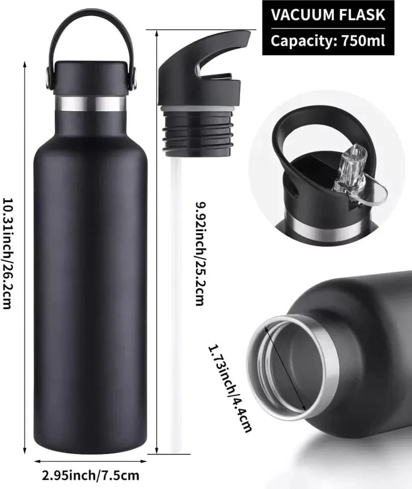 Sivaphe Insulated Water Bottle Leak-Proof for Sports Outdoor Stainless Steel 750