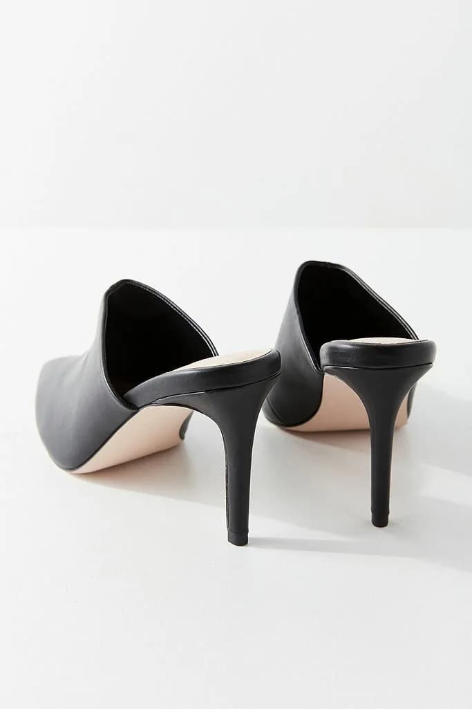 URBAN OUTFITTERS WOMENS CARA MULE HEELS SHOES BLACK UK 5 UK 7