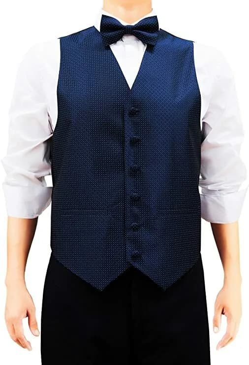 Retreez Mens Woven Waistcoat Waistcoat Tie Bow Tie Pocket Square Set in Gift Box