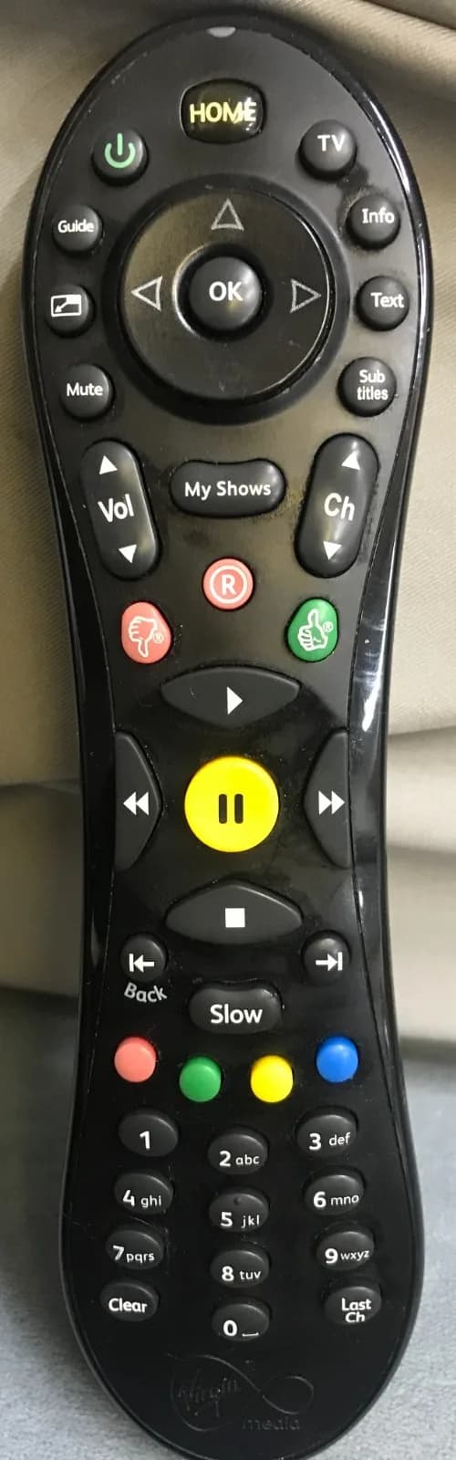 Genuine Virgin Media TV Box Remote Control – Used – Excellent Condition