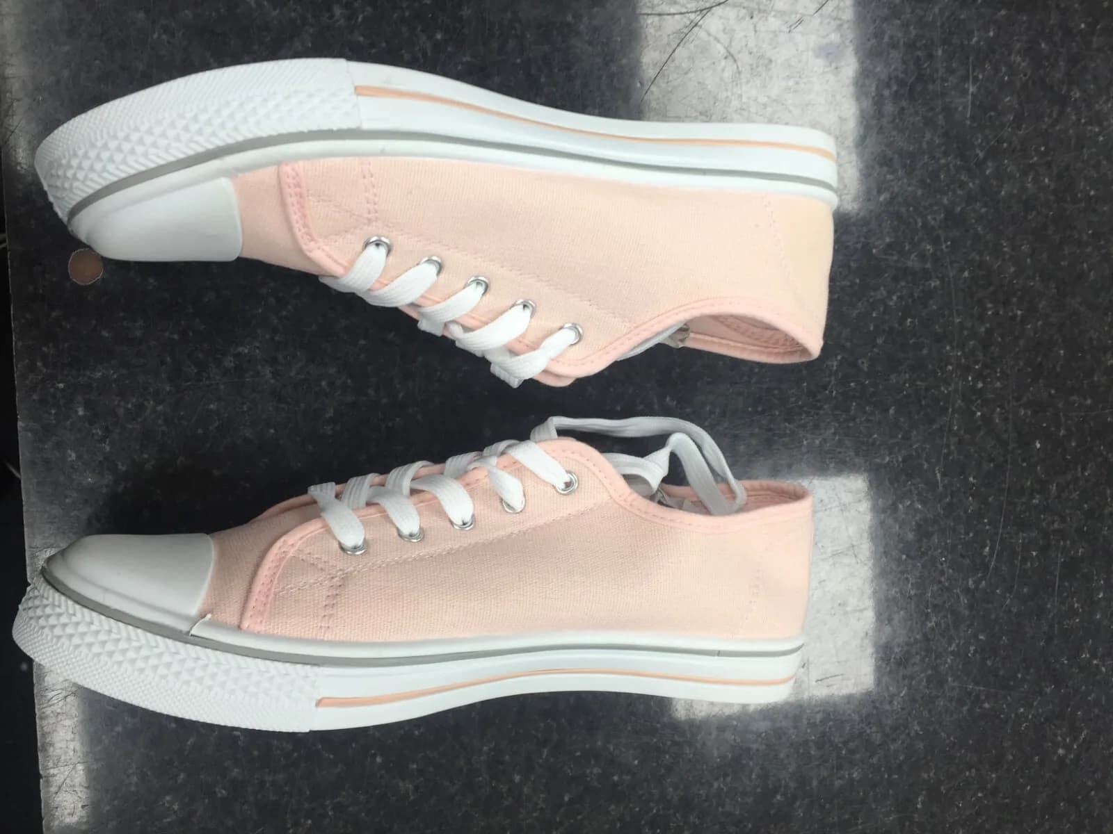 STUDIO Toe Cap Canvas Pink Pumps WOMENS