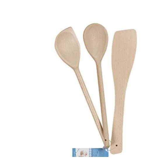 Set of 3 GEH Utensils Wooden Kitchen utensils lightweight Spatulas Cooking Bakin