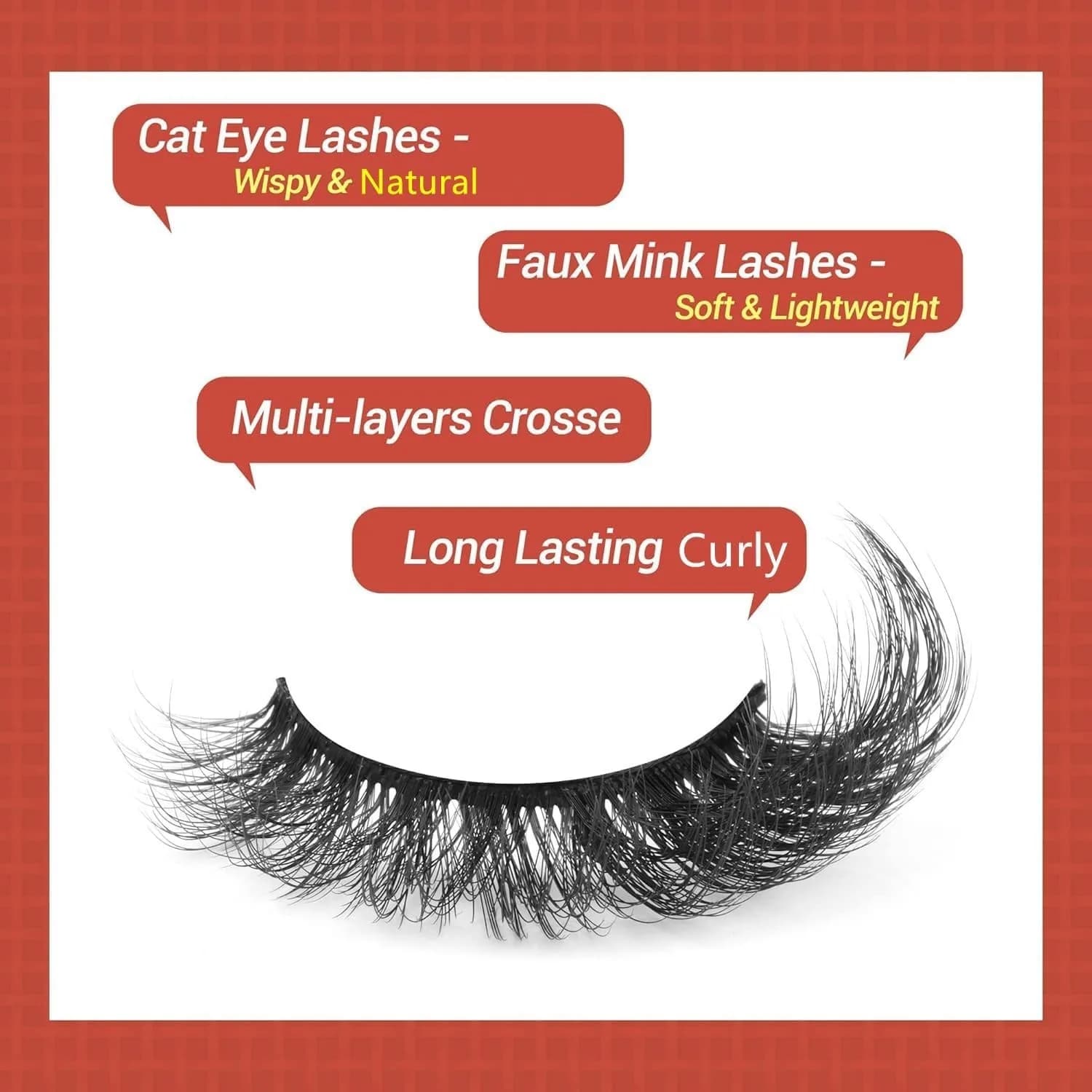 False Eyelashes Cat Eye Lashes Fluffy Wispy Natural Eyelashes 20MM False Lashes