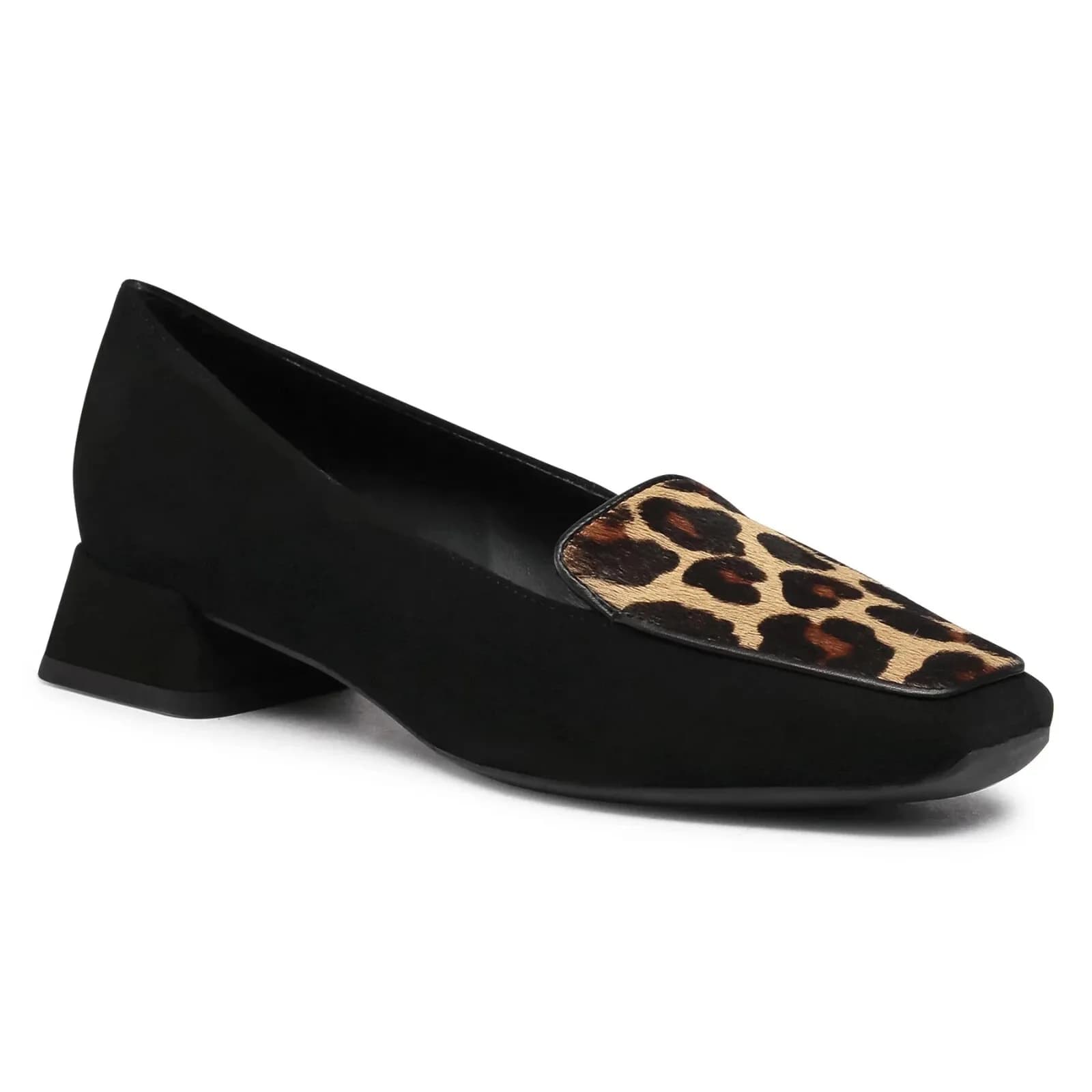 GEOX Respira D Vivyanne Bal C Pump Black Leopard Shoes UK 4 EU 37 SUEDE