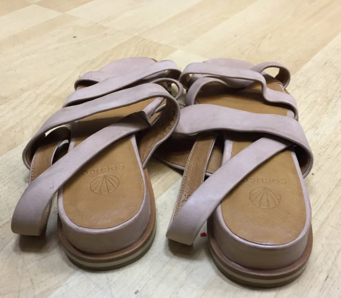 Coclico Women's Strappy Sandals Light Brown UK size 4