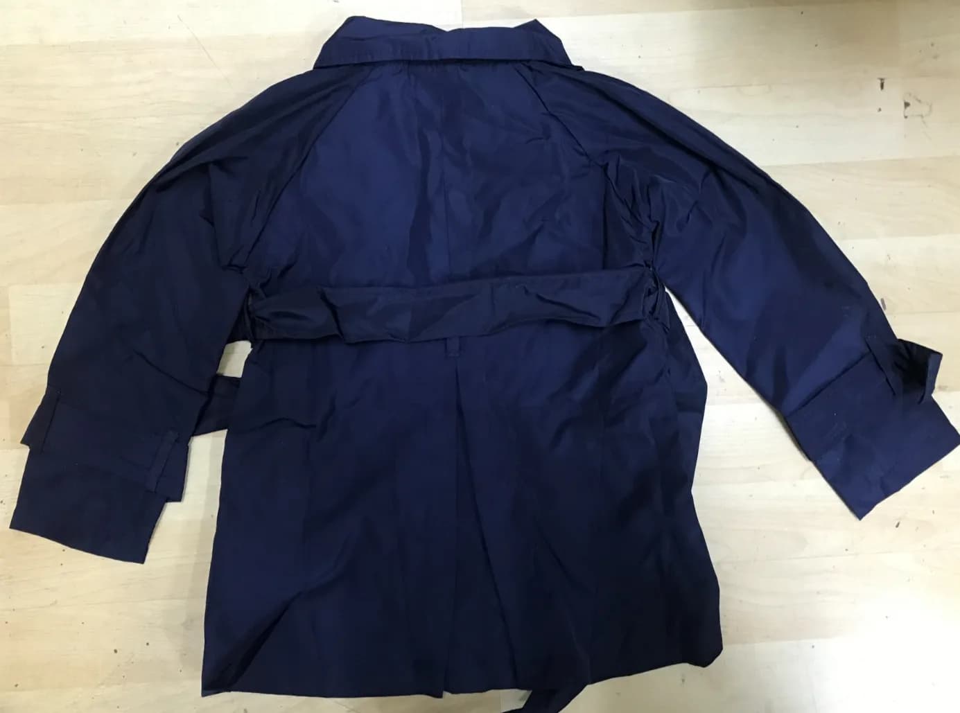 GIRLS 5–6 YEARS DOUBLE BREASTED TRENCH COAT JACKET WINDBREAKER WITH BELT NAVY BL