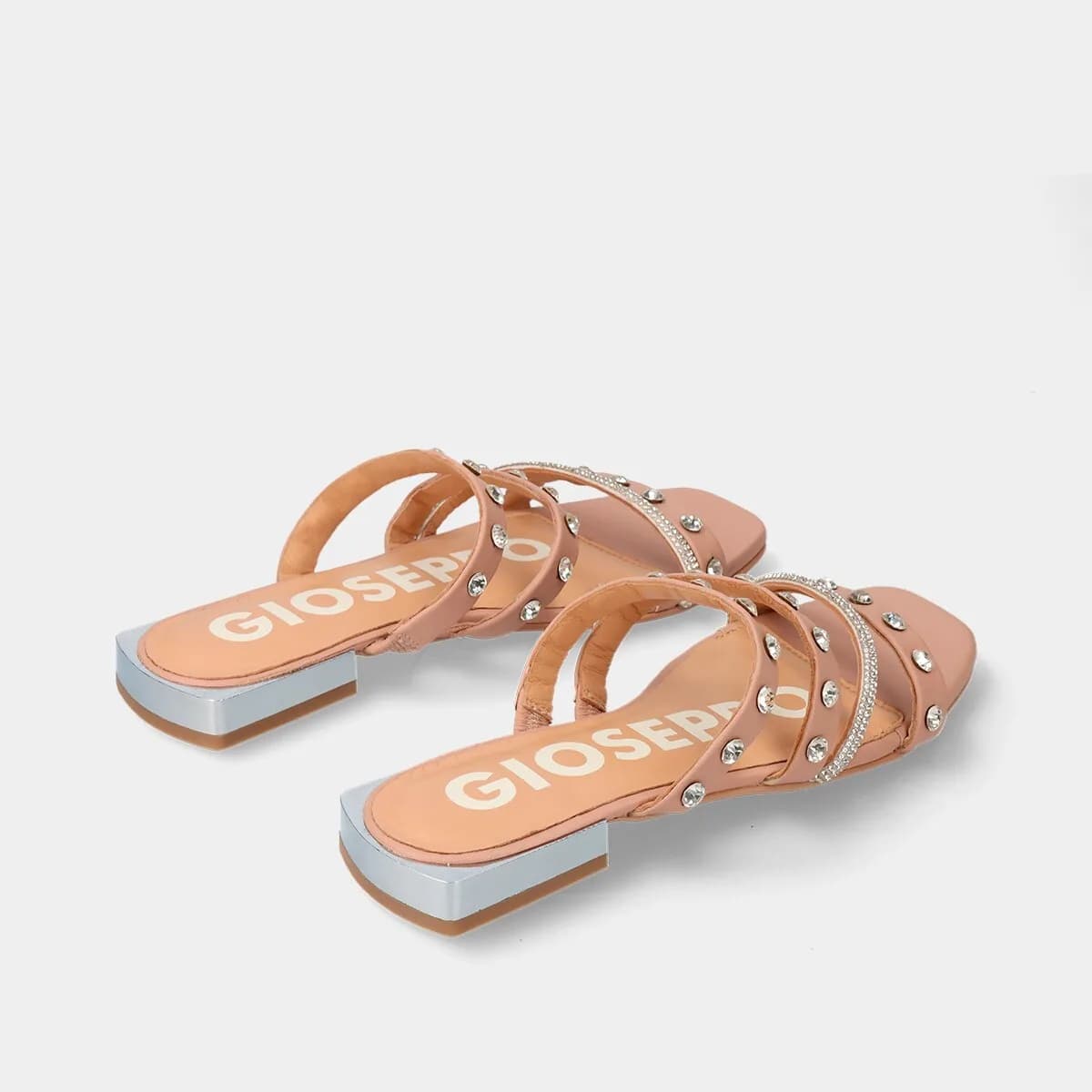 WOMENS GIOSEPPO BRISBANE SLIPPER SANDAL NUDE UK SIZE 6 EUR 39 Crystal Bling