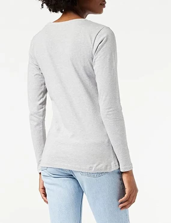Berydale Ladies Long Sleeved Shirt, 100% Cotton, Crew Neck Grey 2XL