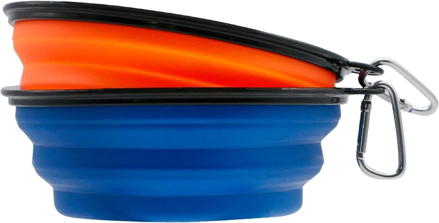 Sunlotus 2 Pack 650ml Collapsible Dog Bowl Portable Feeder for Dog Pet Food Wate