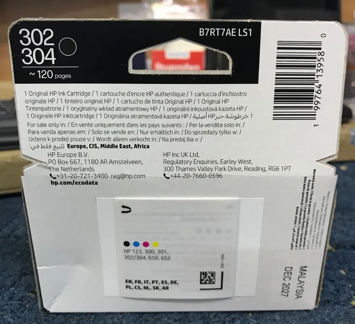 ORIGINAL HP 302 / 304 INK CARTRIDGE BLACK BRAND NEW SEALED