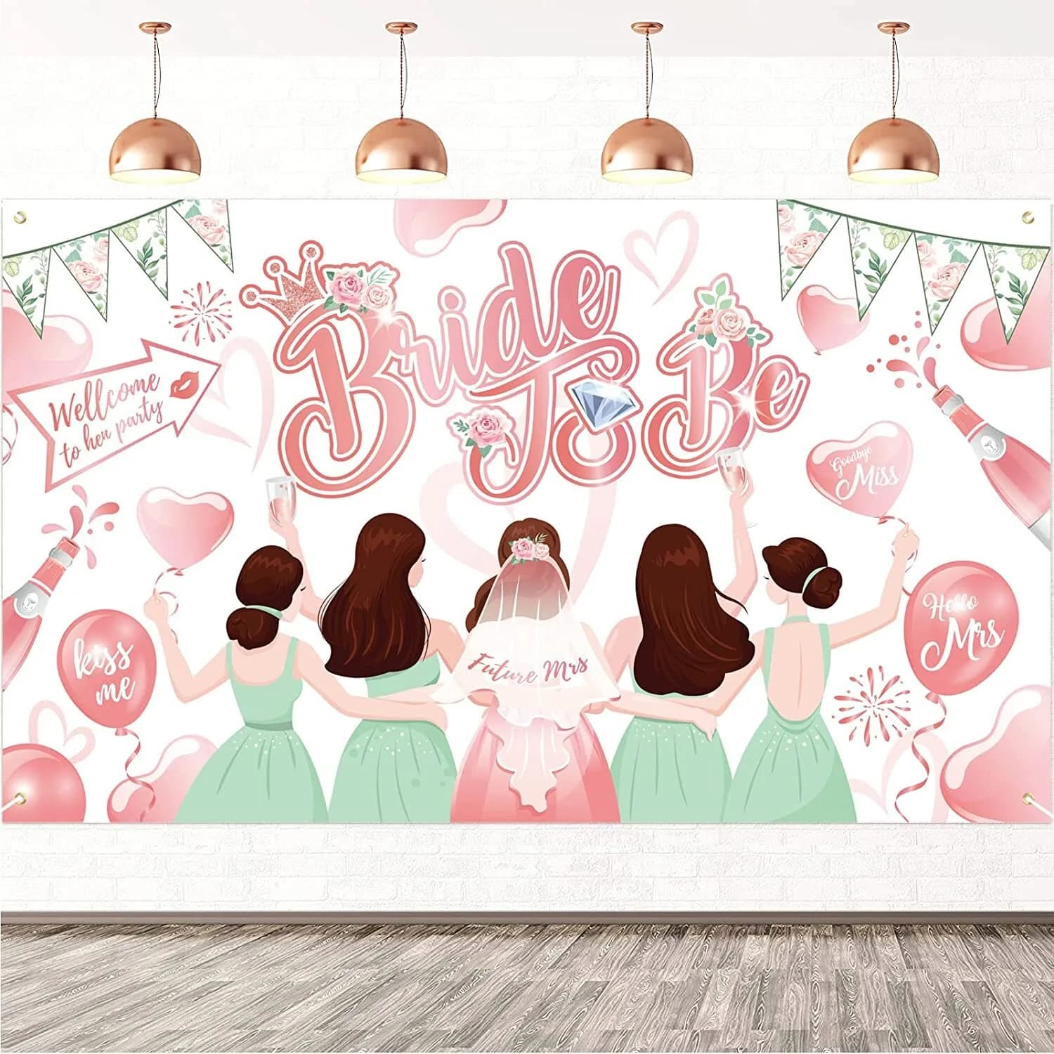 Fabric Bride to Be Banner for Hen Party Decoration, Hen Do 185 CM X110 CM