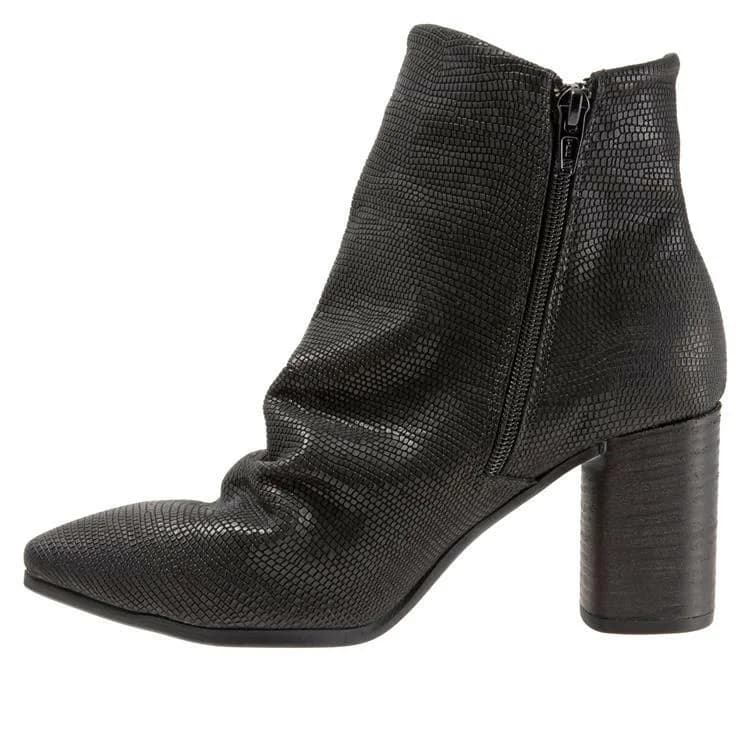 Jana Bueno Black Lizard Womens Mid-Height Leather boots Shoes Size 6 UK