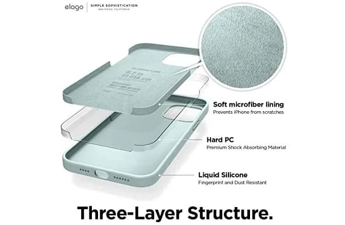 elago Liquid Silicone Case Designed for iPhone 12 Pro Max 6.7" Case Mint Green