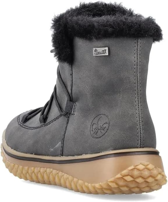 Rieker Z4278 Women’s Winter Boots EU 41 Black Warm Lined Comfort Zip Ankle Boots
