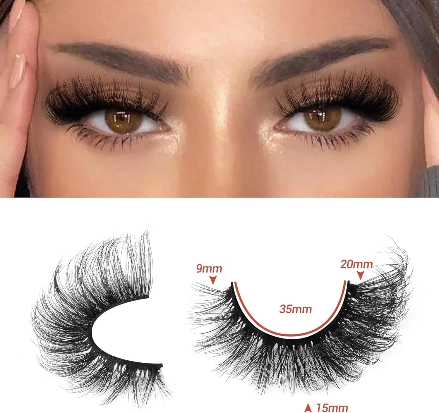False Eyelashes Cat Eye Lashes Fluffy Wispy Natural Eyelashes 20MM False Lashes