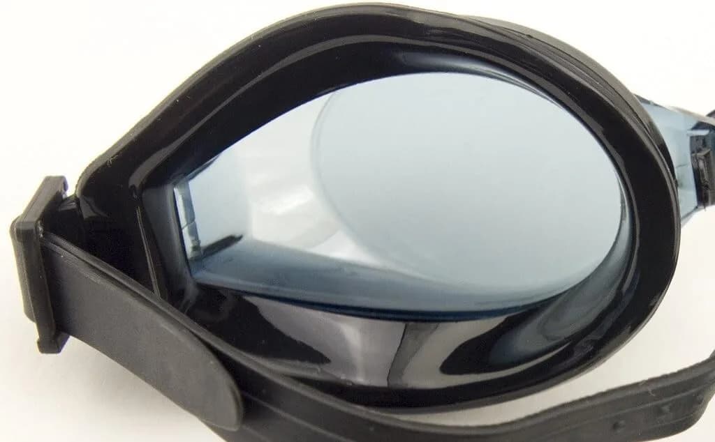 Black Swimming Goggles - Ergonomic Design with 100% U.V. Protection and Anti-Fog
