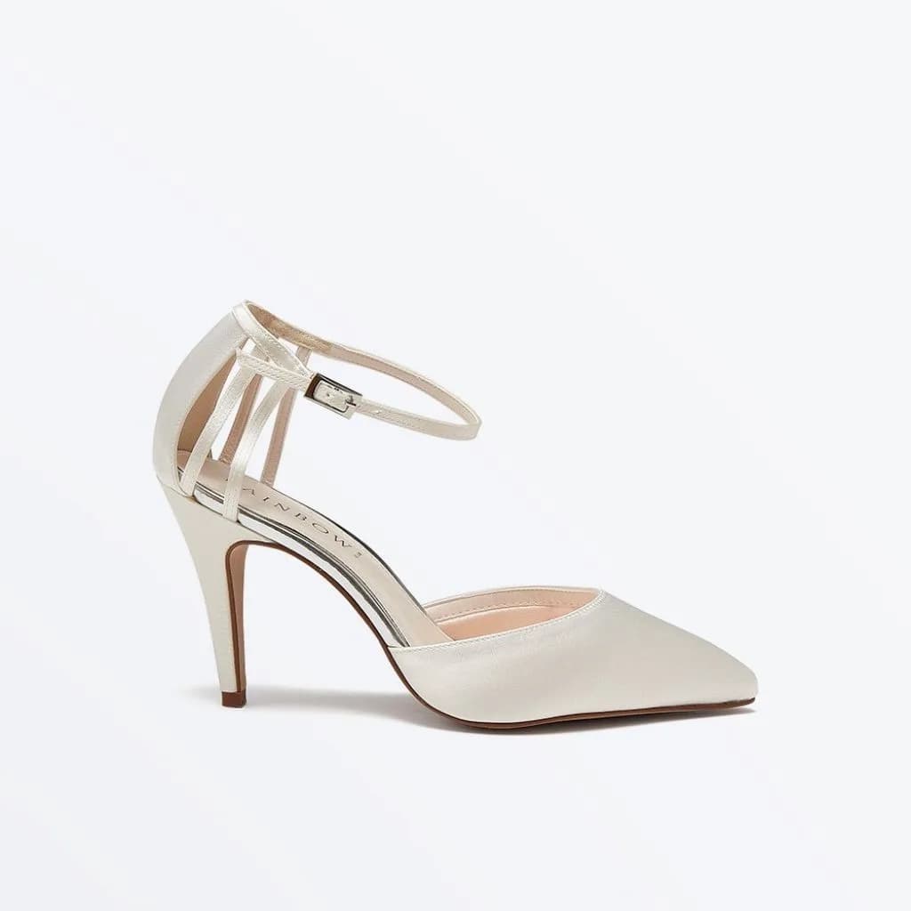 Rainbow Club Kennedy -Ivory Satin Women's Bridal Court Shoes UK 8 EU 41