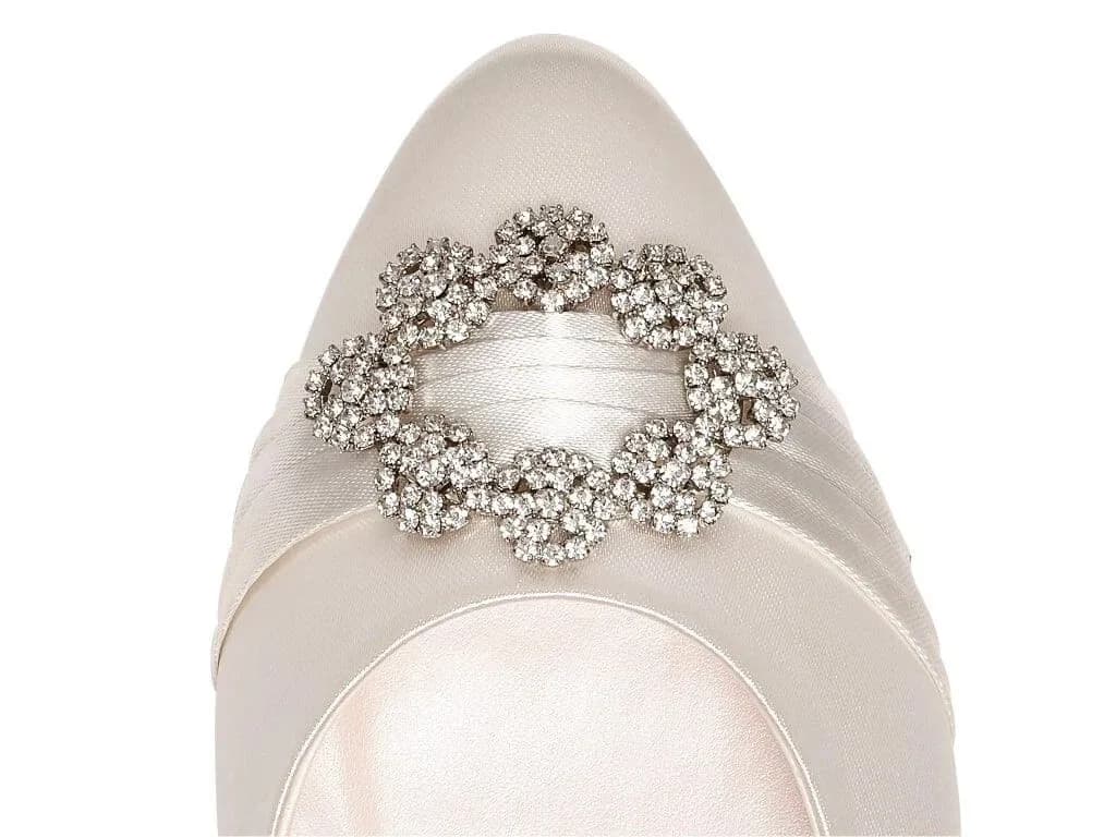 Rainbow Club Dulcie Women’s Ivory Satin Wedding Flat Shoes – UK 3 / EU 36