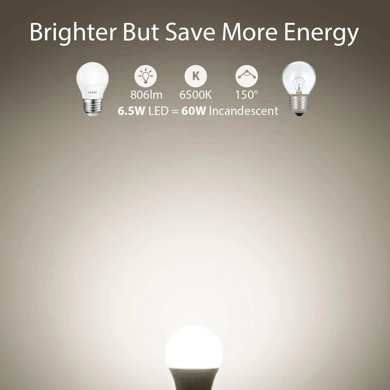 LED Golf Ball Bulb 6.5W E27, 806 LM, Daylight White 6 Pack