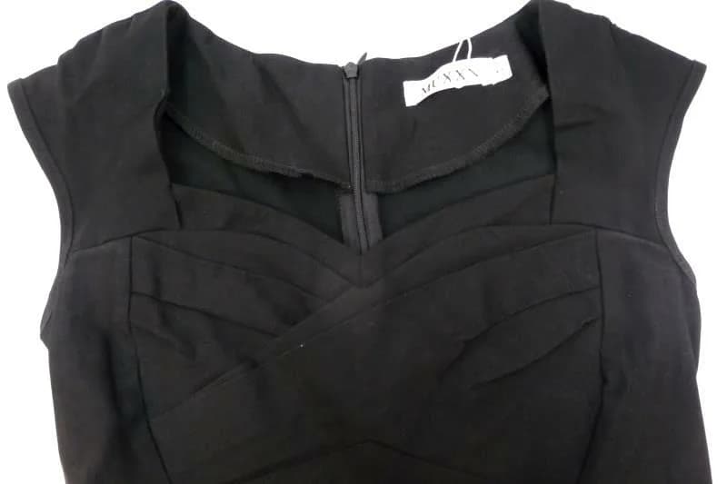 Muxxn Women's Dress Black Size US 10 Apron Style Sweetheart Neckline Cap Sleeve