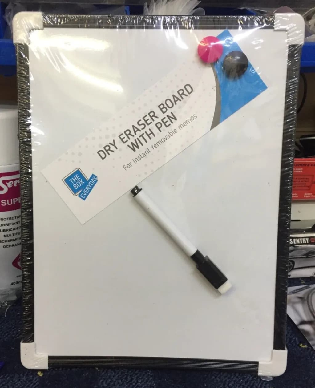 A4 Dry Eraser Board With Pen & Magnets Whiteboard Memo Office School Home Notice
