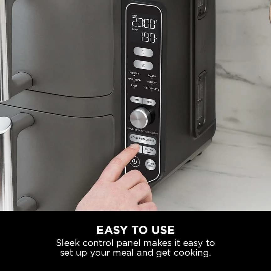 Ninja Double Stack XL Air Fryer, Vertical Dual Drawer AirFryer black 9.5L