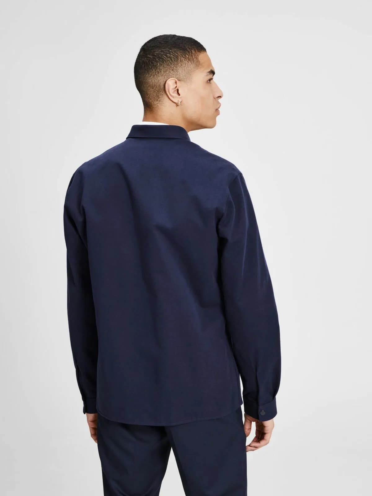 MENS JACK & JONES MINIMALIST LONG SLEEVE SHIRT NAVY L/42