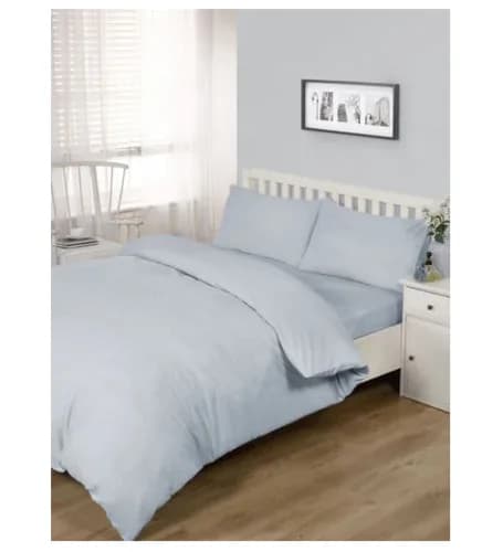 Cascade Home Dreamy Nights Duvet Cover & Pillow Brushed Cotton Double 4FT6 Blue