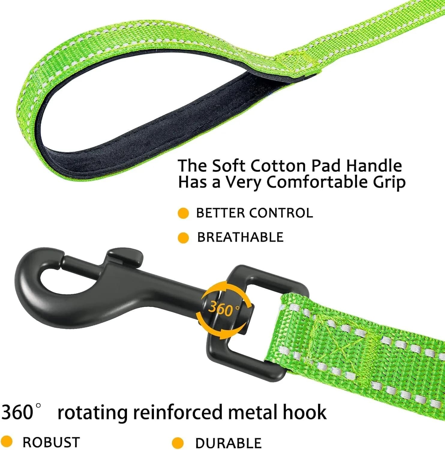 15 METER DOG TRAINING LEAD GREEN NEON REFLECTIVE