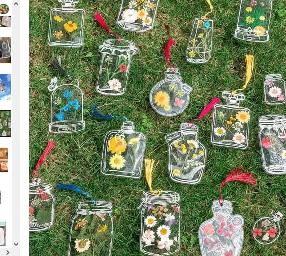 Glassware Shape Bookmarks Stickers Bookmark Maker Pressed Flower Bookmark Herbar