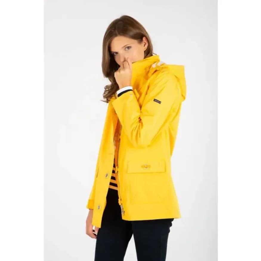 Armor Lux Parka Audierne Femm Womens Jacket Yellow Rain Coat WaterProof RRP 120