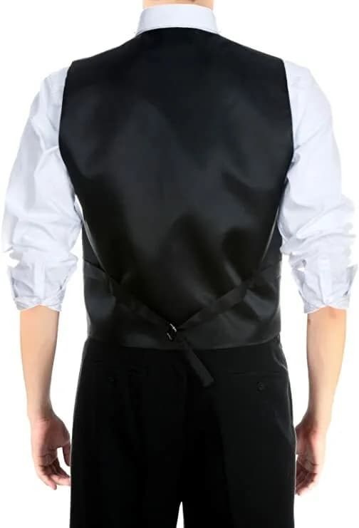 Retreez Mens Woven Waistcoat Waistcoat Tie Bow Tie Pocket Square Set in Gift Box