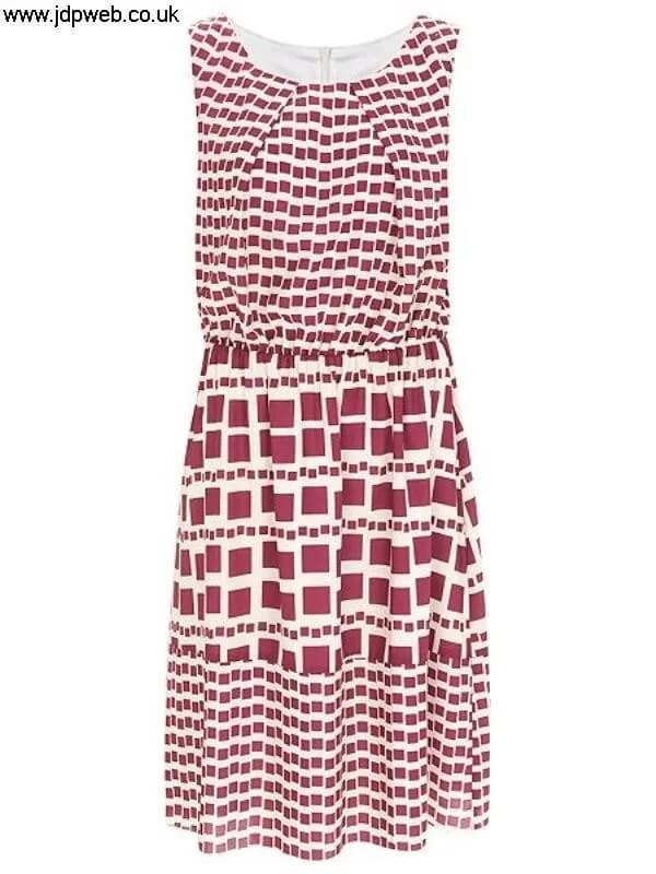 Marylebone Tile Print Dress From Nougat London Size 10 Uk Raspberry Combo