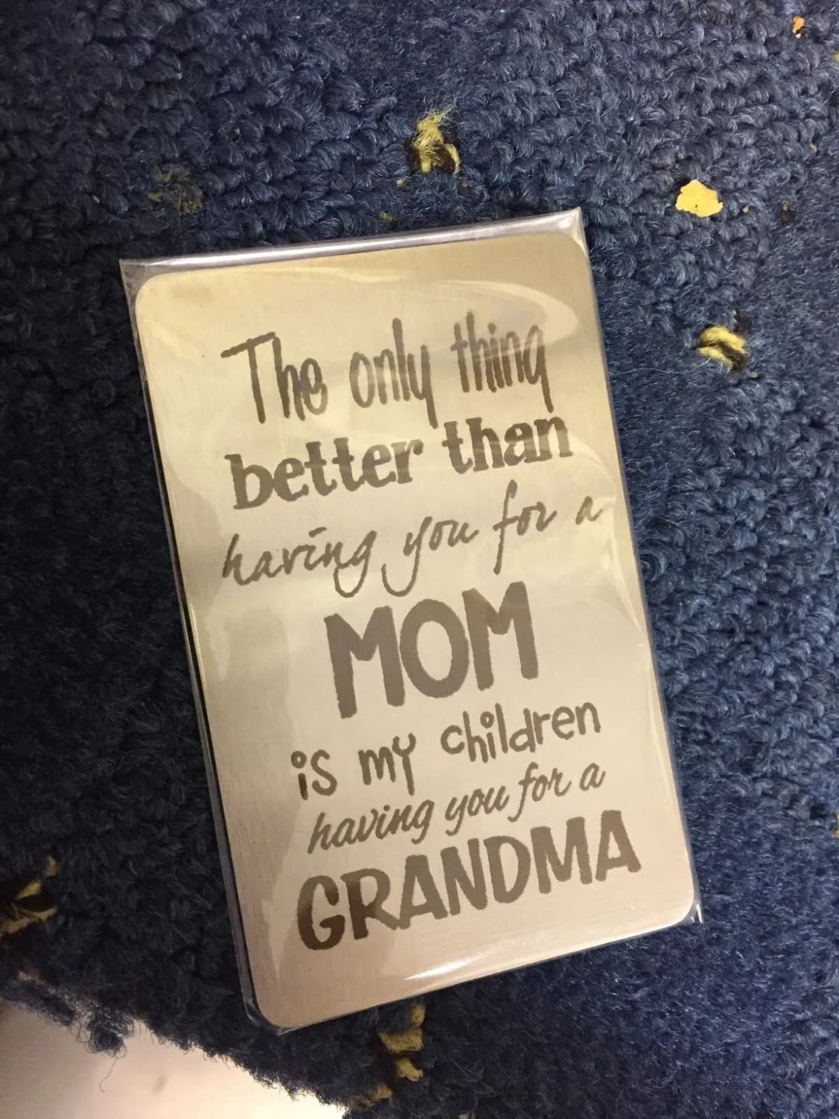 Mum Mom Grandma Card Engraved Wallet Card Gift Silver present Mother's Day etc