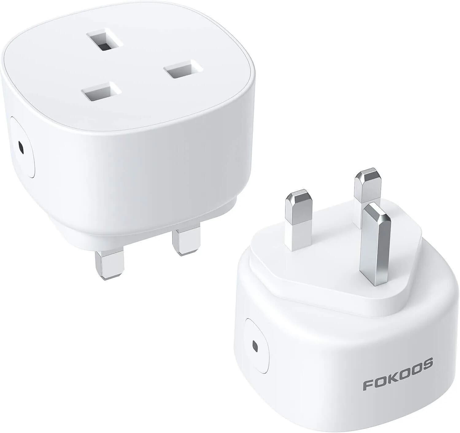 2 Pack Smart Plug 13A Wi-Fi Outlet Compatible with Alexa Echo Google Home Fokoos
