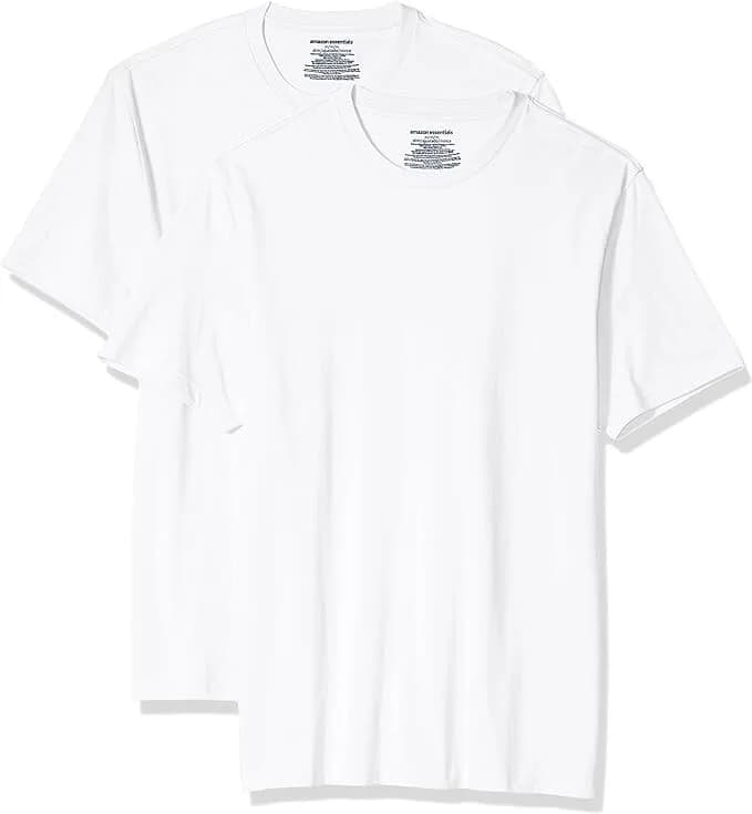 Amazon Essentials Men's Slim-Fit Short-Sleeve Crewneck T-Shirt SET OF 2 XXL WHIT
