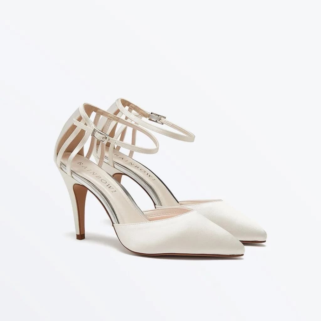 Rainbow Club Kennedy -Ivory Satin Women's Bridal Court Shoes UK 8 EU 41