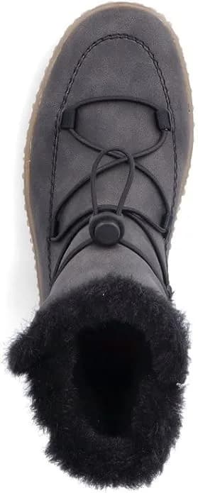 Rieker Z4278 Women’s Winter Boots EU 41 Black Warm Lined Comfort Zip Ankle Boots