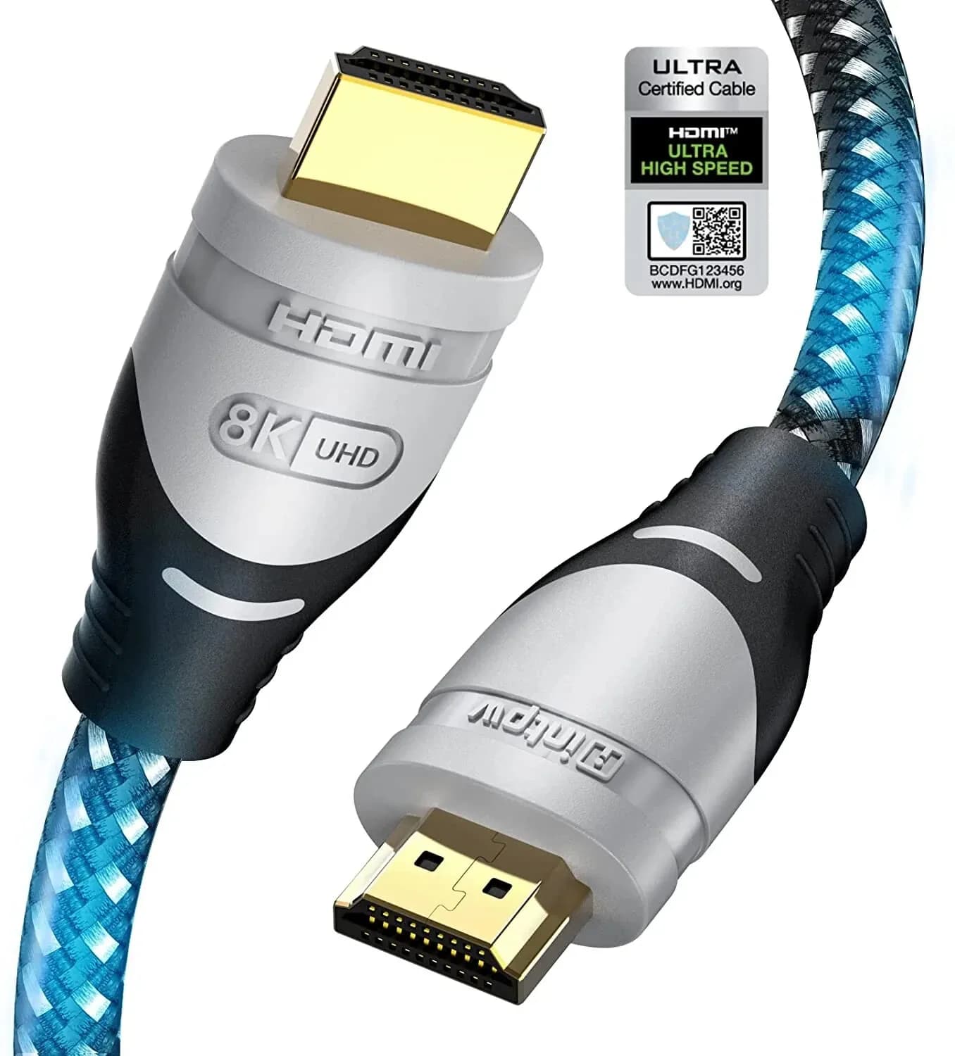 8K HDMI Cable, 48Gbps Certified Ultra High Speed HDMI Cable 3M 10FT BRAIDED