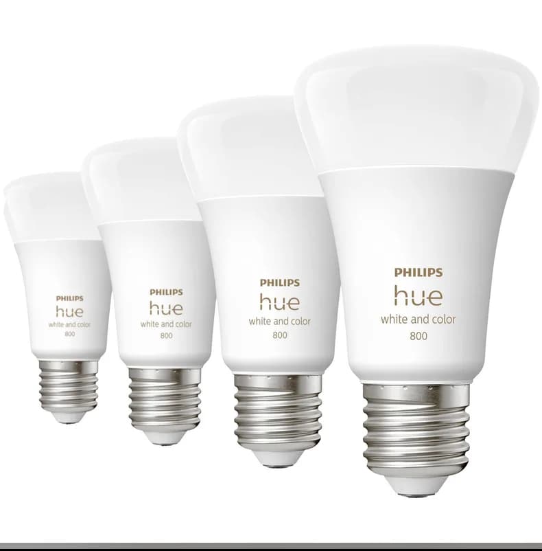 Philips 871951432840200 Hue LED Bulb 4-Pack 16M Colours E27 Bluetooth