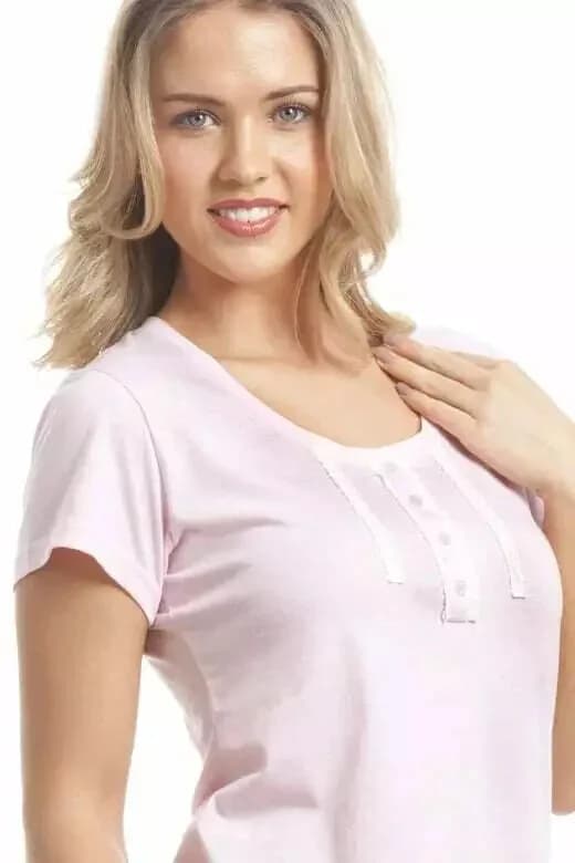 Camille Womens Cotton Mix Multi-Coloured Pink Polka Dot Cropped Pyjama Set 18/20